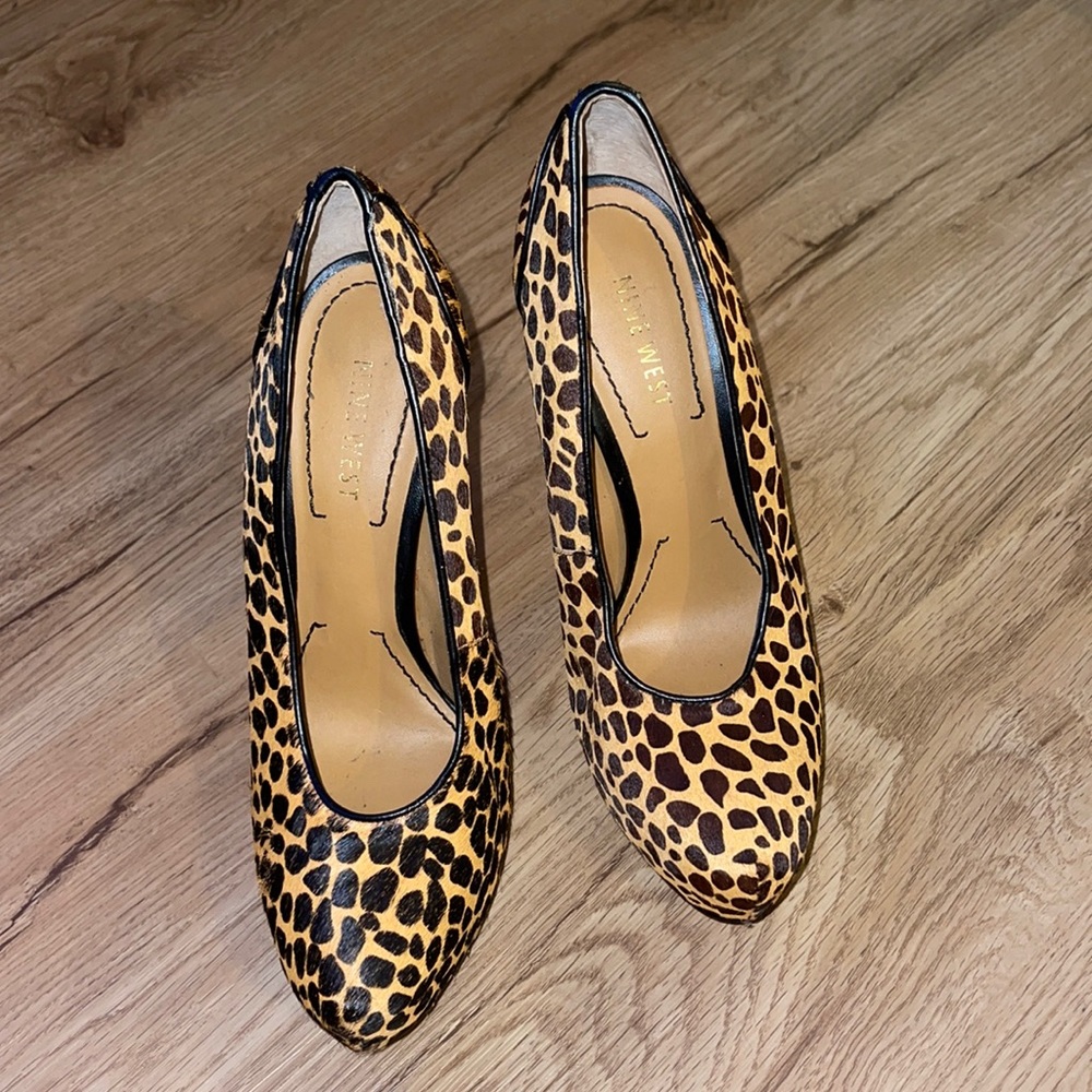 Nine West cheetah leather, real fur